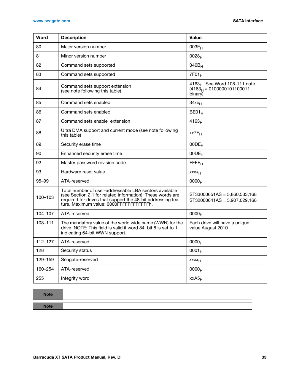 Seagate BARRACUDA XT ST33000651AS User Manual | Page 33 / 42