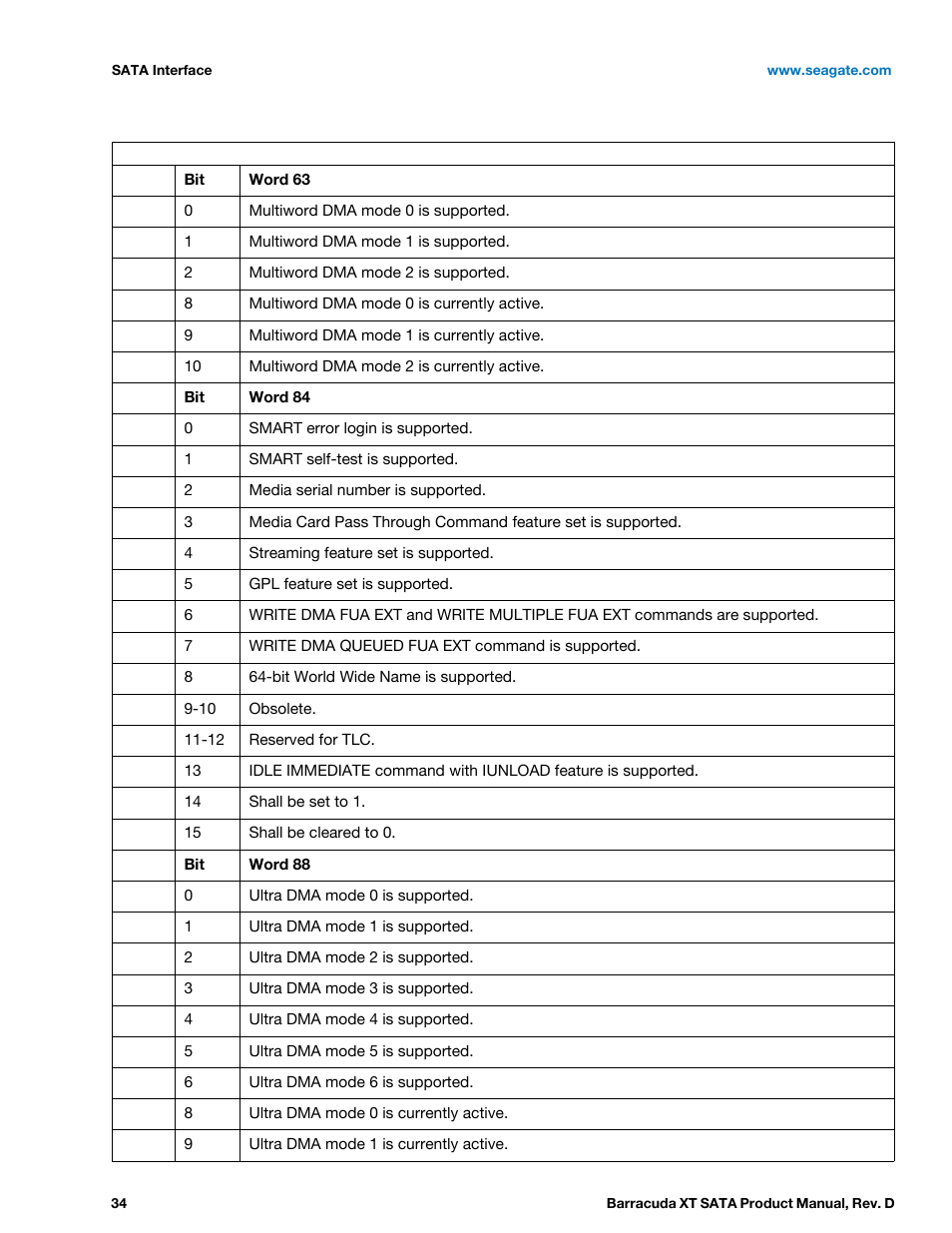 Seagate BARRACUDA XT ST33000651AS User Manual | Page 34 / 42