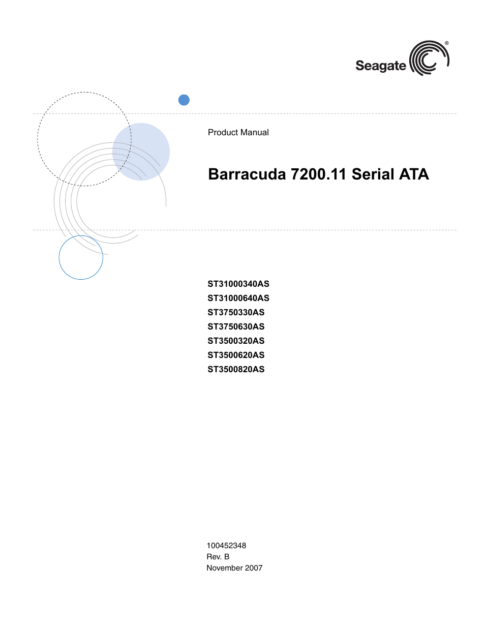 Seagate BARRACUDA ST31000340AS User Manual | 46 pages