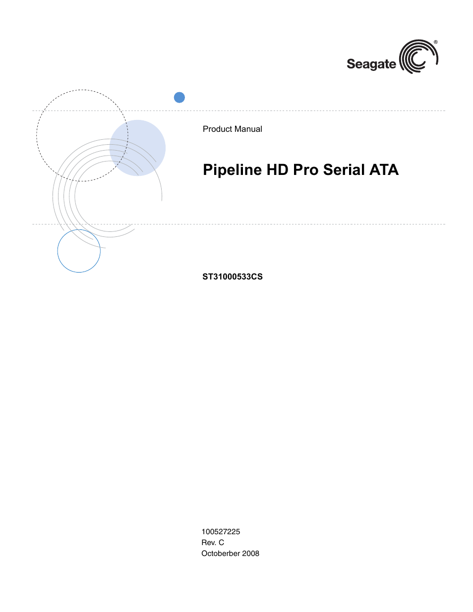 Seagate Pipeline HD Pro Serial ATA ST31000533CS User Manual | 44 pages