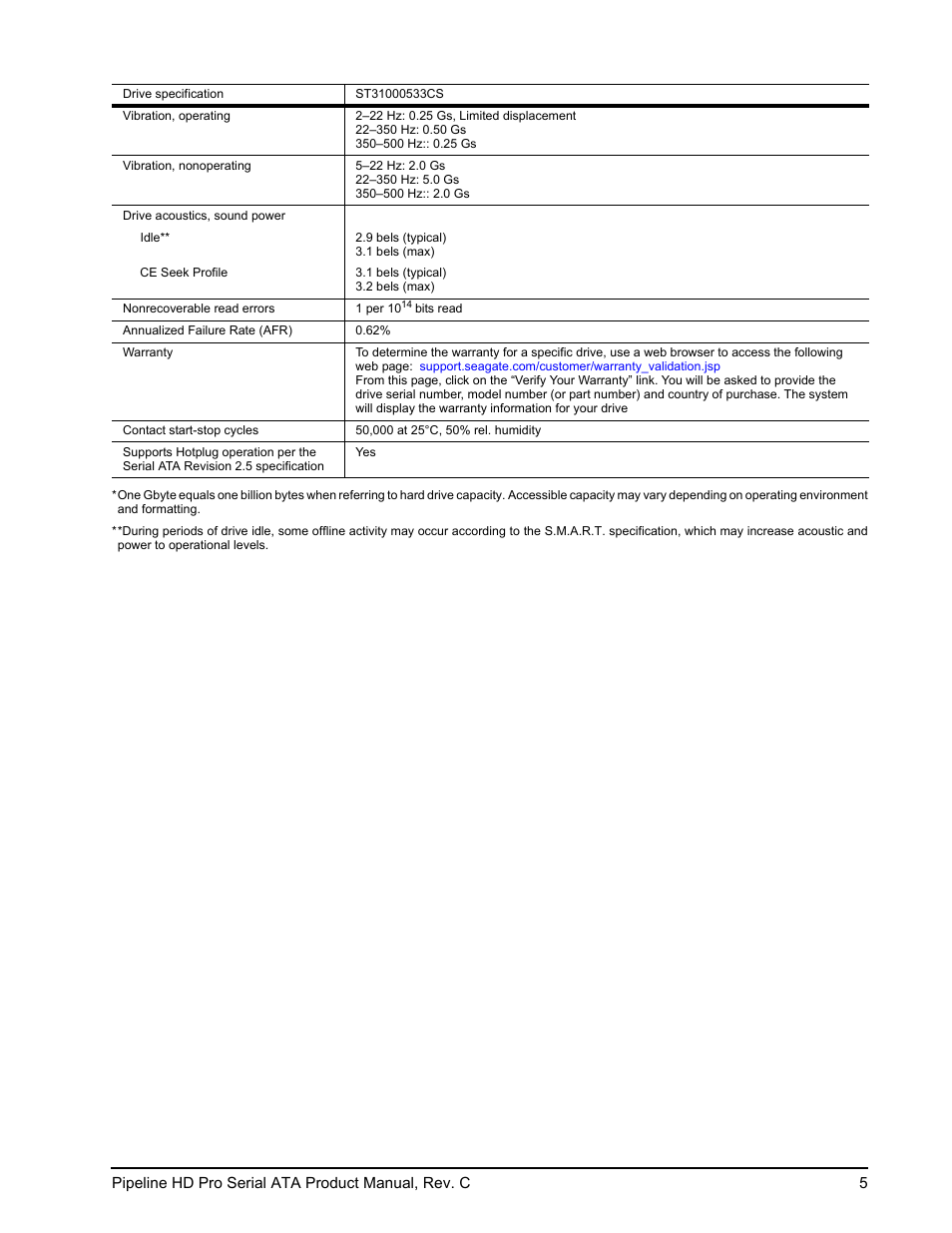 Seagate Pipeline HD Pro Serial ATA ST31000533CS User Manual | Page 11 / 44