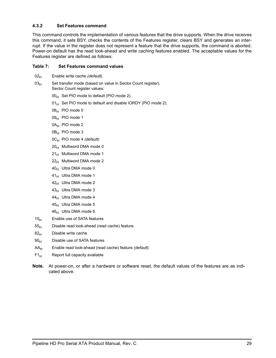 2 set features command | Seagate Pipeline HD Pro Serial ATA ST31000533CS User Manual | Page 35 / 44