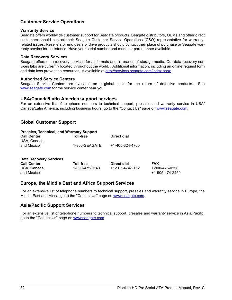 Seagate Pipeline HD Pro Serial ATA ST31000533CS User Manual | Page 38 / 44