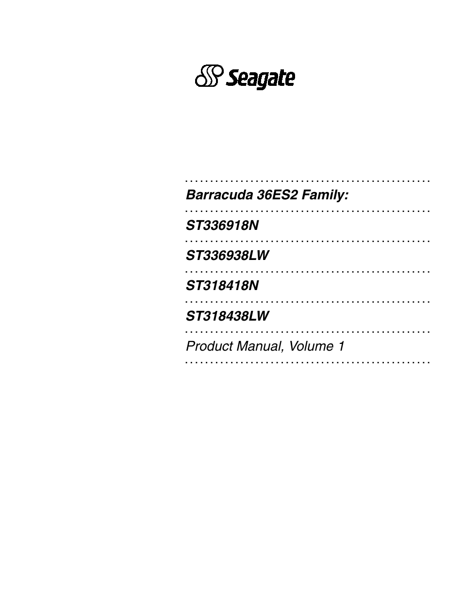 Seagate Barracuda ST318418N User Manual | 96 pages