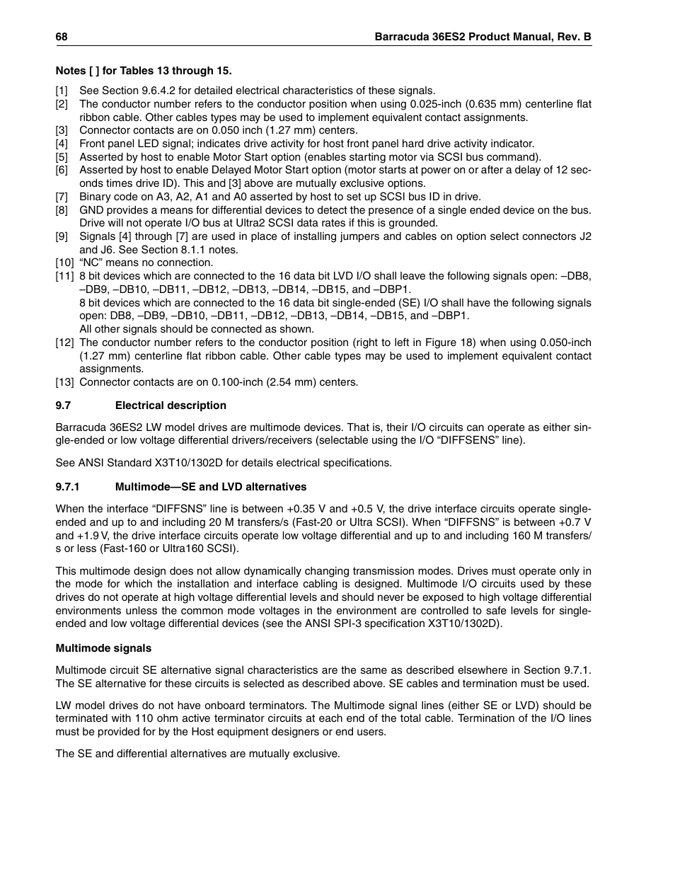 7 electrical description, 1 multimode—se and lvd alternatives, Nc [10 | Me [1 | Seagate Barracuda ST318418N User Manual | Page 78 / 96