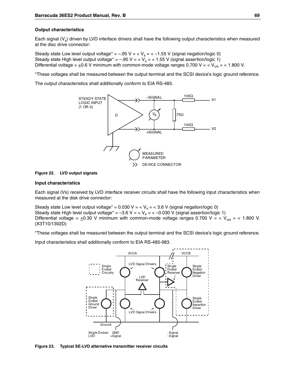 Figure 22, Lvd output signals, Figure 23 | Seagate Barracuda ST318418N User Manual | Page 79 / 96