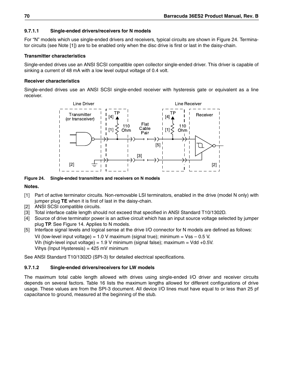 1 single-ended drivers/receivers for n models, 2 single-ended drivers/receivers for lw models | Seagate Barracuda ST318418N User Manual | Page 80 / 96