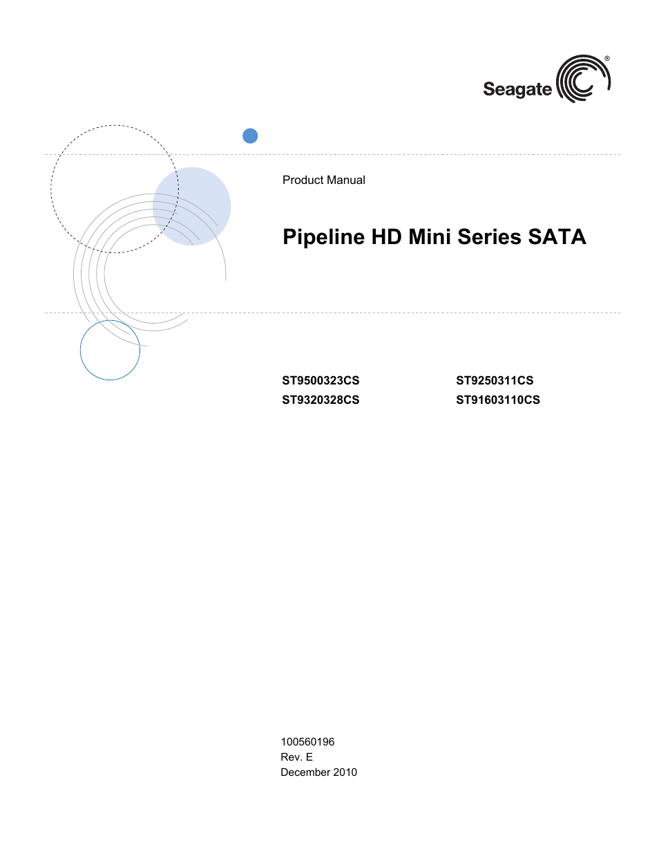 Seagate Pipeline HD Mini Series SATA ST91603110CS User Manual | 46 pages