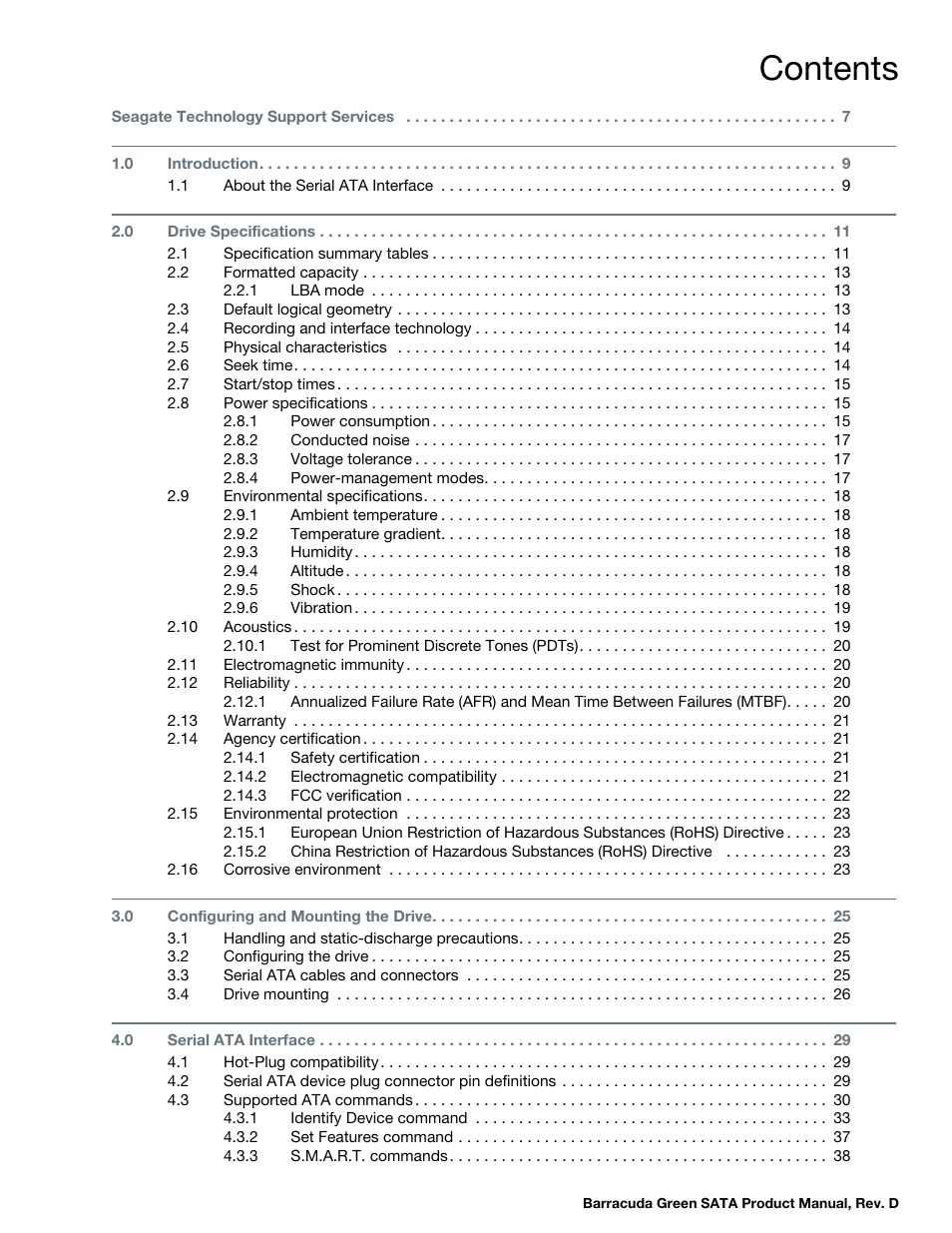 Seagate BARRACUDA ST1500DL003 User Manual | Page 3 / 46