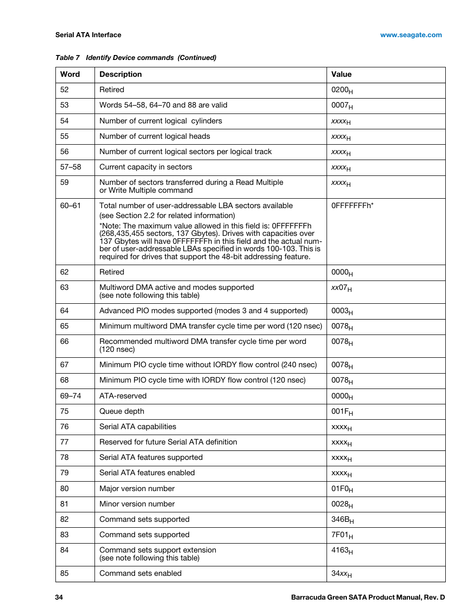 Seagate BARRACUDA ST1500DL003 User Manual | Page 34 / 46