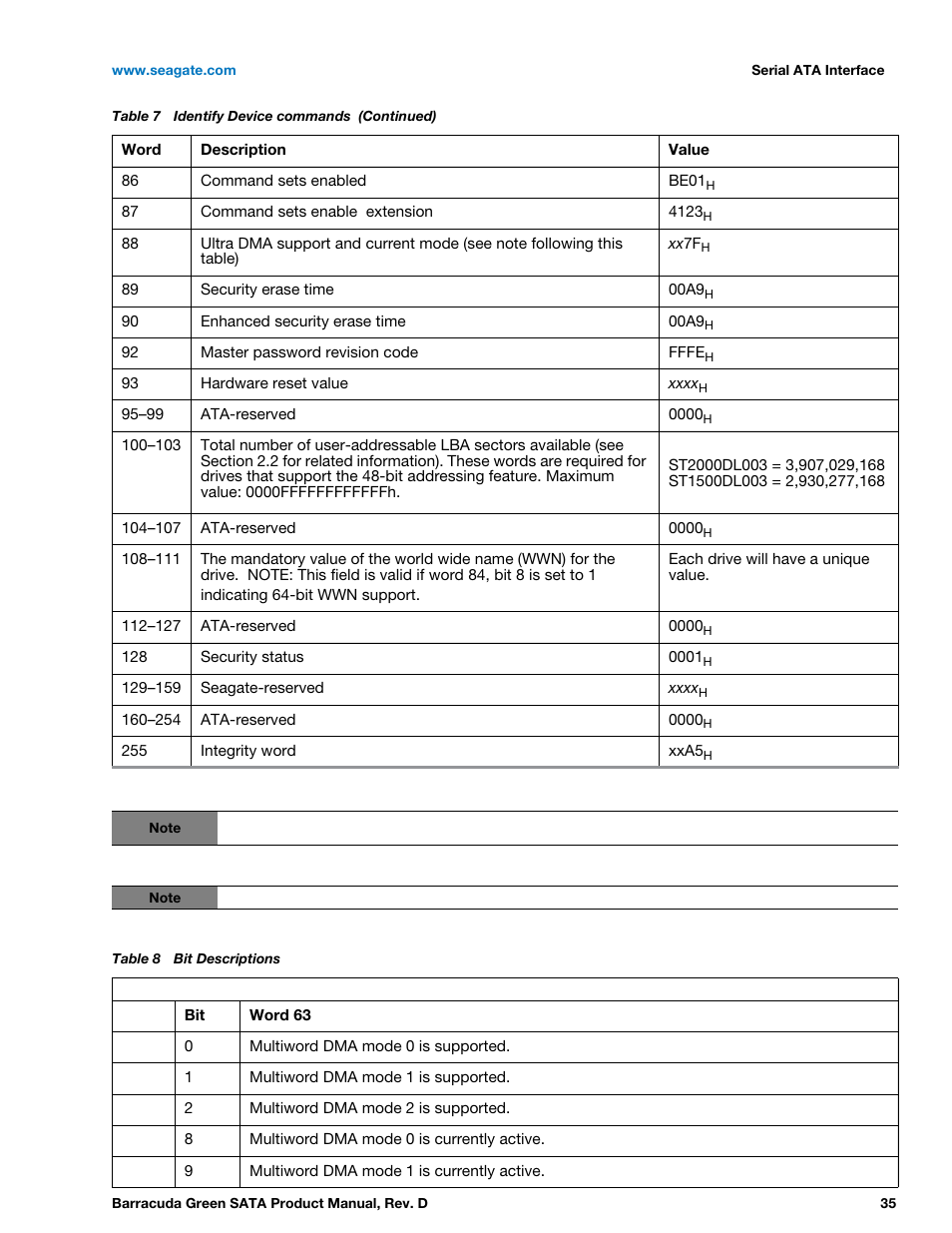 Seagate BARRACUDA ST1500DL003 User Manual | Page 35 / 46
