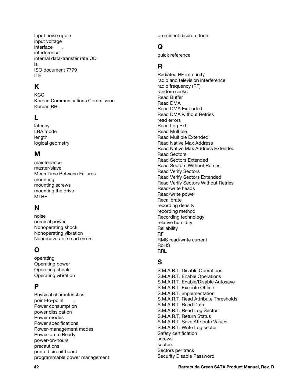 Seagate BARRACUDA ST1500DL003 User Manual | Page 42 / 46