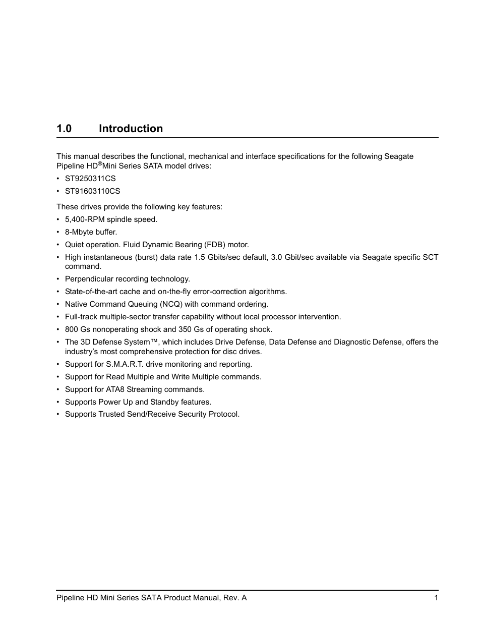 0 introduction | Seagate Pipeline HD Mini Series SATA ST9250311CS User Manual | Page 7 / 48
