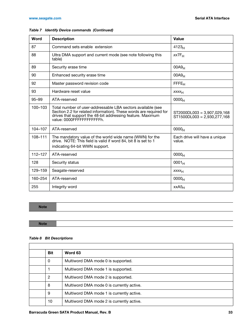 Seagate BARRACUDA GREEN ST2000DL003 User Manual | Page 33 / 42