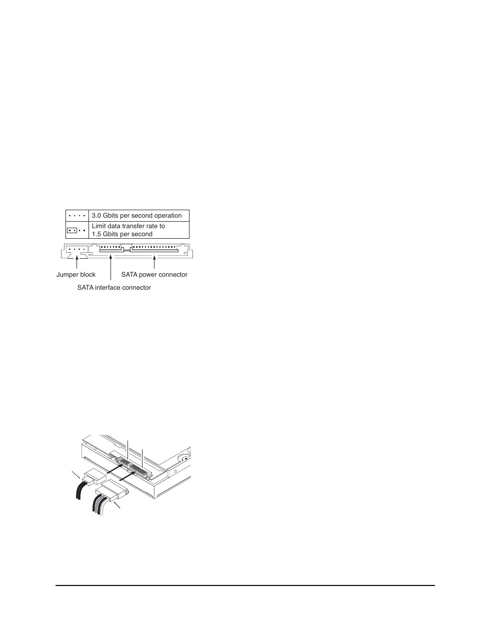 2 configuring the drive, 3 serial ata cables and connectors, Configuring the drive | Serial ata cables and connectors, Figure 1, Serial ata connectors, Figure 2, Attaching sata cabling | Seagate BARRACUDA ST32000542AS User Manual | Page 27 / 46