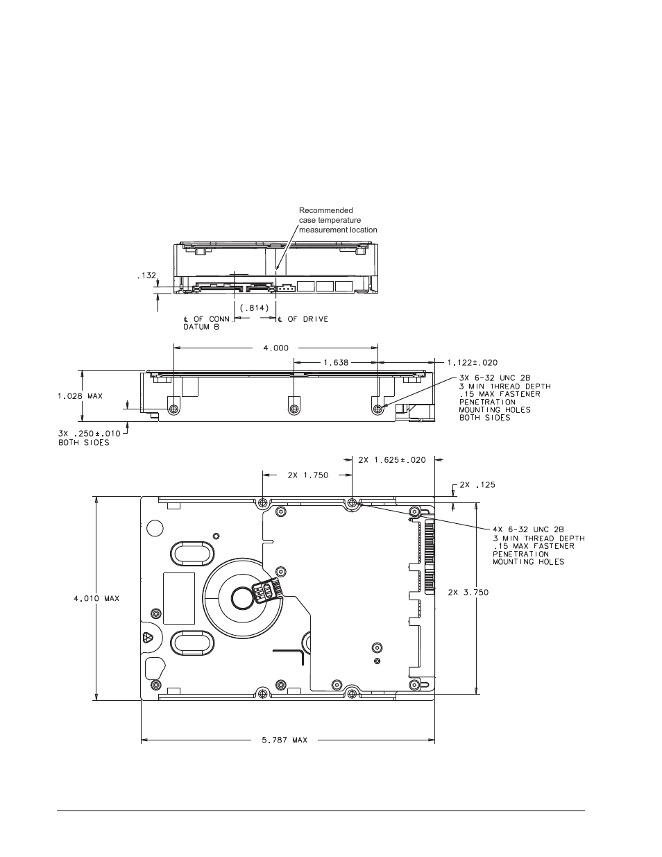 4 drive mounting, Drive mounting, Mounting dimensions (2.0, 1.5 and 1.0 tb models) | Seagate BARRACUDA ST32000542AS User Manual | Page 28 / 46