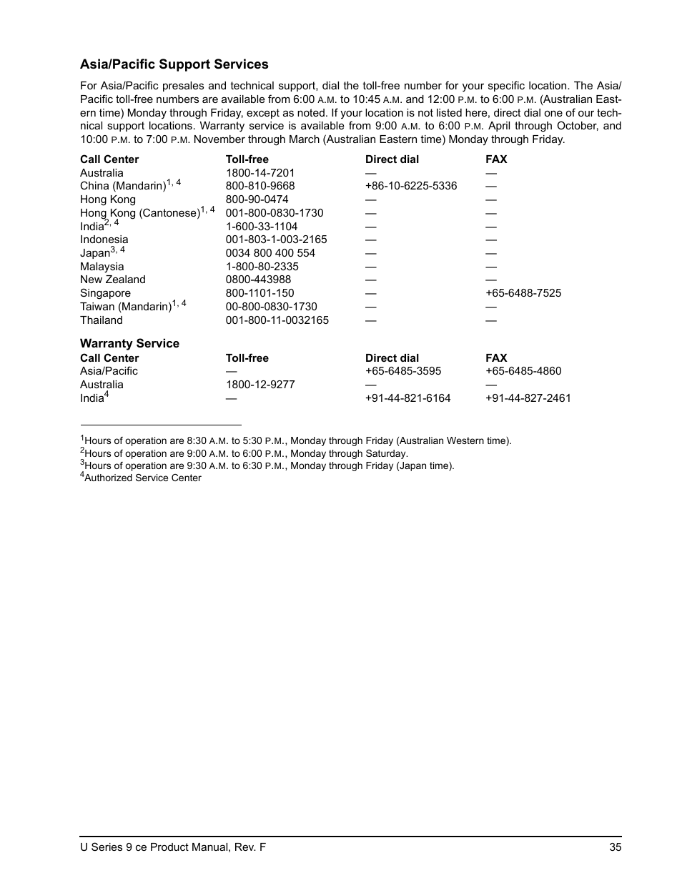 Asia/pacific support services | Seagate U Series 9 CE User Manual | Page 45 / 52