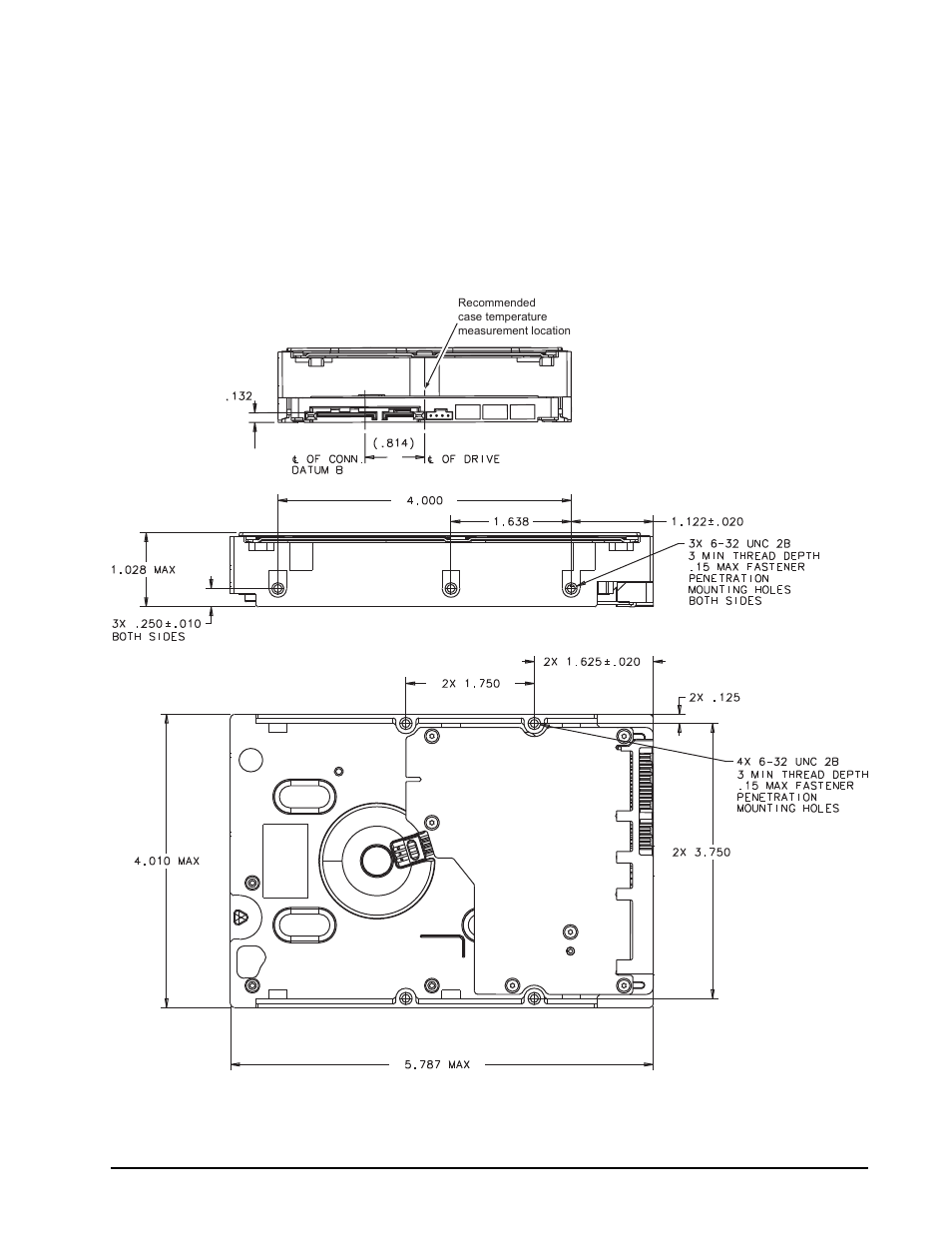 4 drive mounting, Drive mounting, Figure 3 | Mounting dimensions (1000 and 750gb models) | Seagate BARRACUDA ST31000528AS User Manual | Page 29 / 48