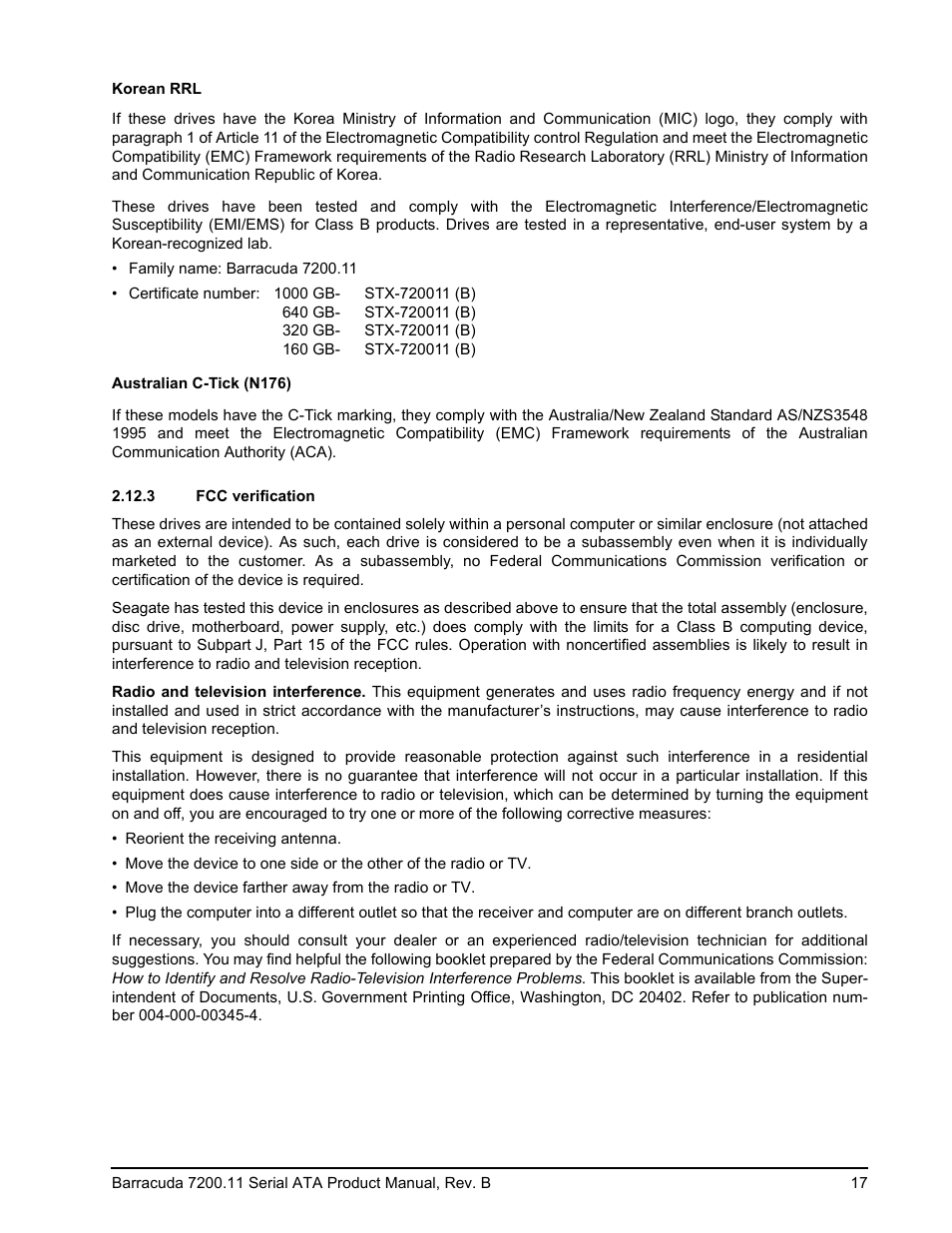 3 fcc verification | Seagate BARRACUDA 7200.11 User Manual | Page 23 / 46