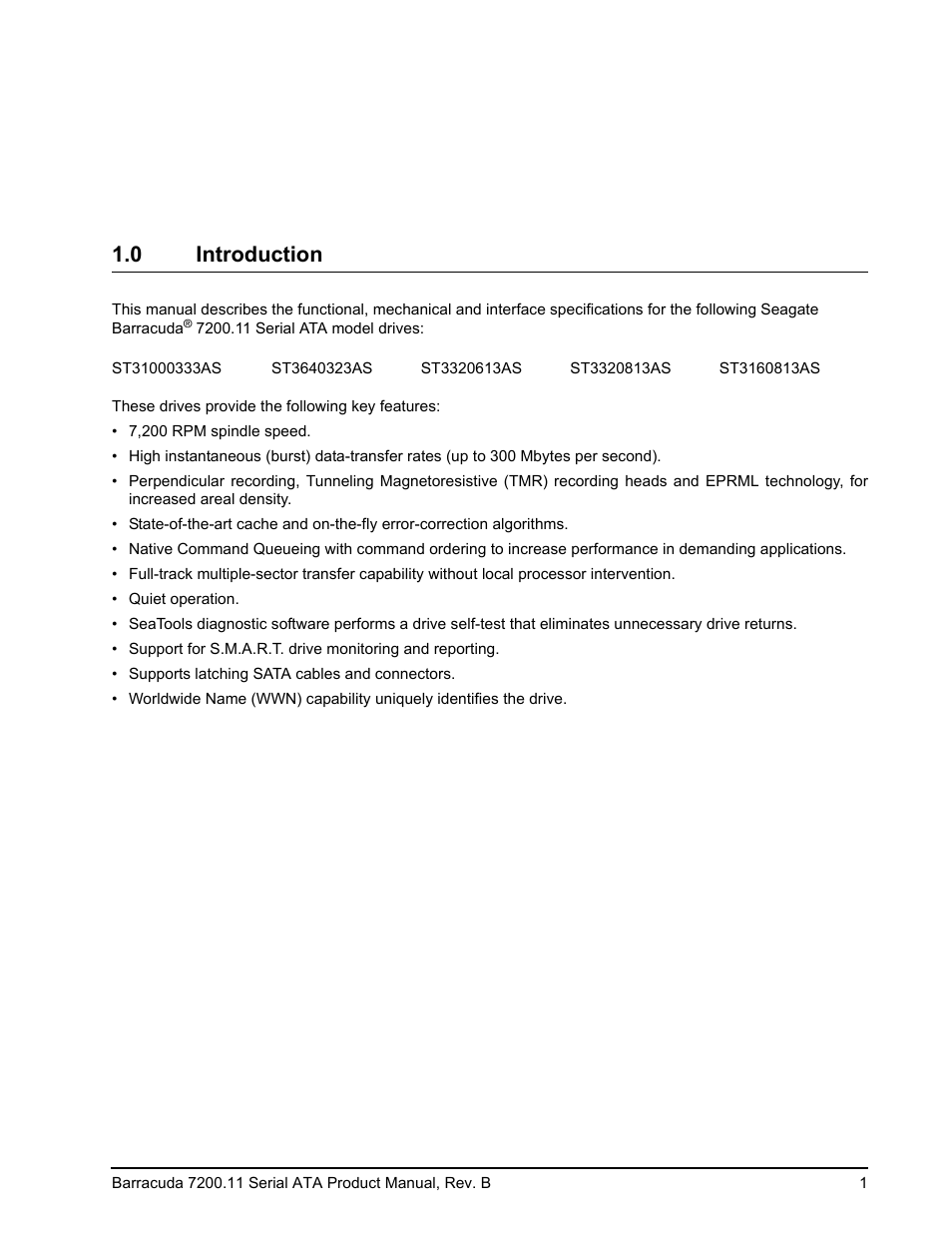 0 introduction | Seagate BARRACUDA 7200.11 User Manual | Page 7 / 46