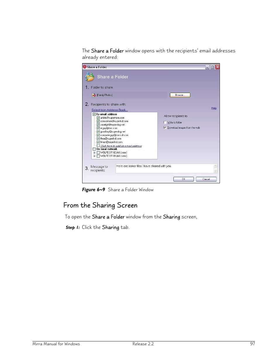 From the sharing screen | Seagate Server User Manual | Page 105 / 149
