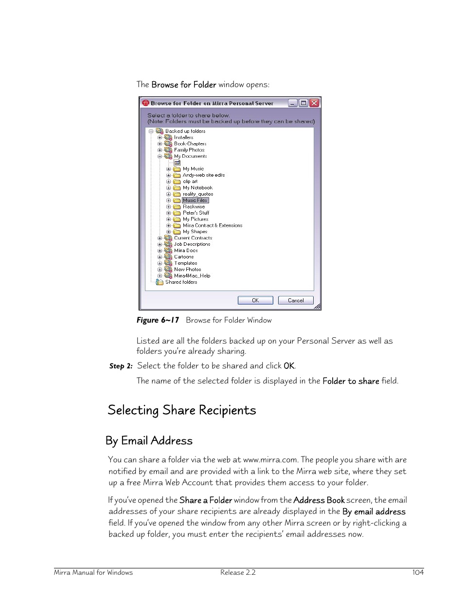 Selecting share recipients, By email address | Seagate Server User Manual | Page 112 / 149