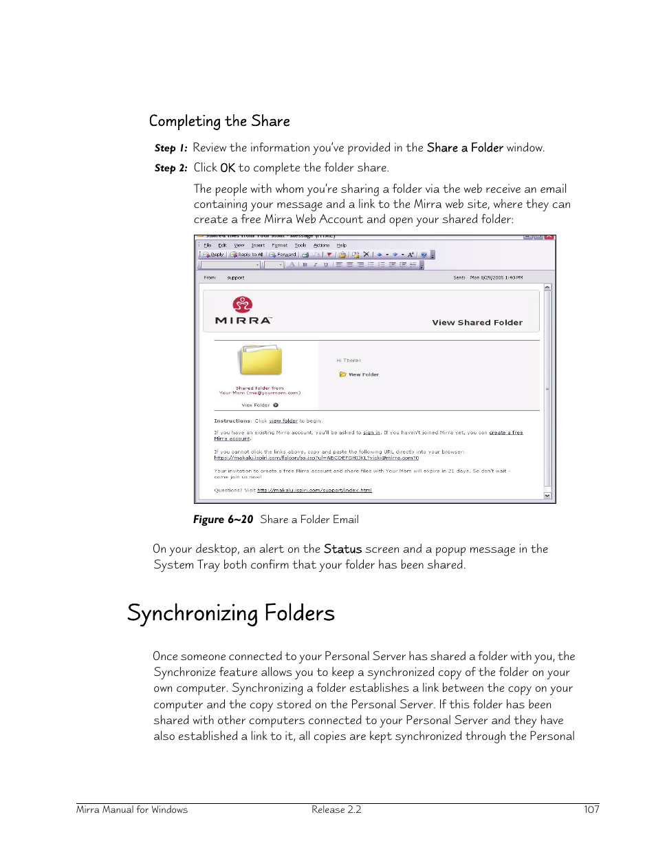 Completing the share, Synchronizing folders | Seagate Server User Manual | Page 115 / 149