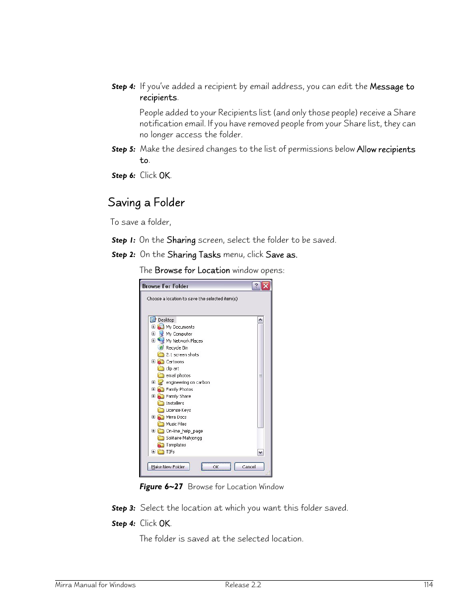 Saving a folder | Seagate Server User Manual | Page 122 / 149