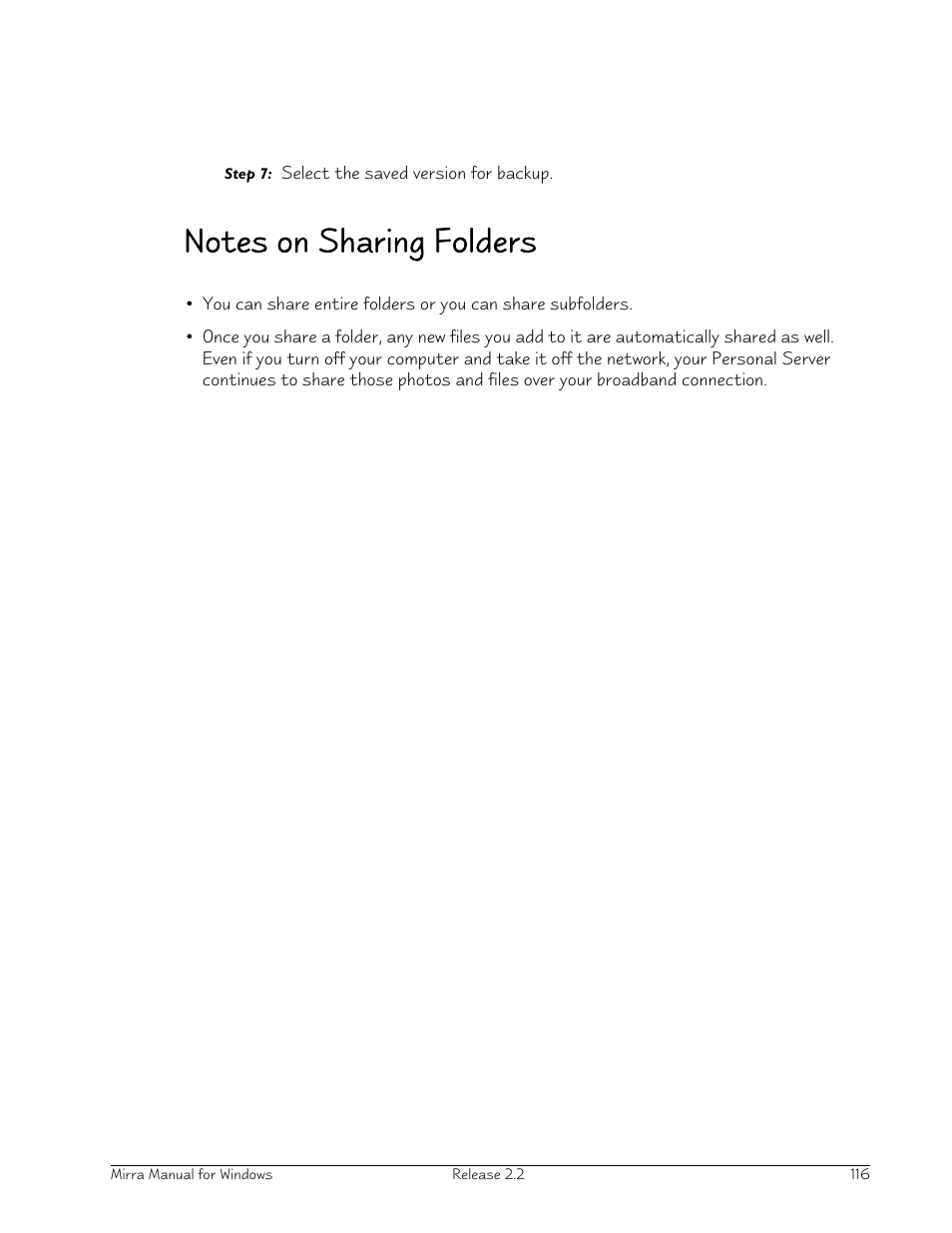 Notes on sharing folders | Seagate Server User Manual | Page 124 / 149