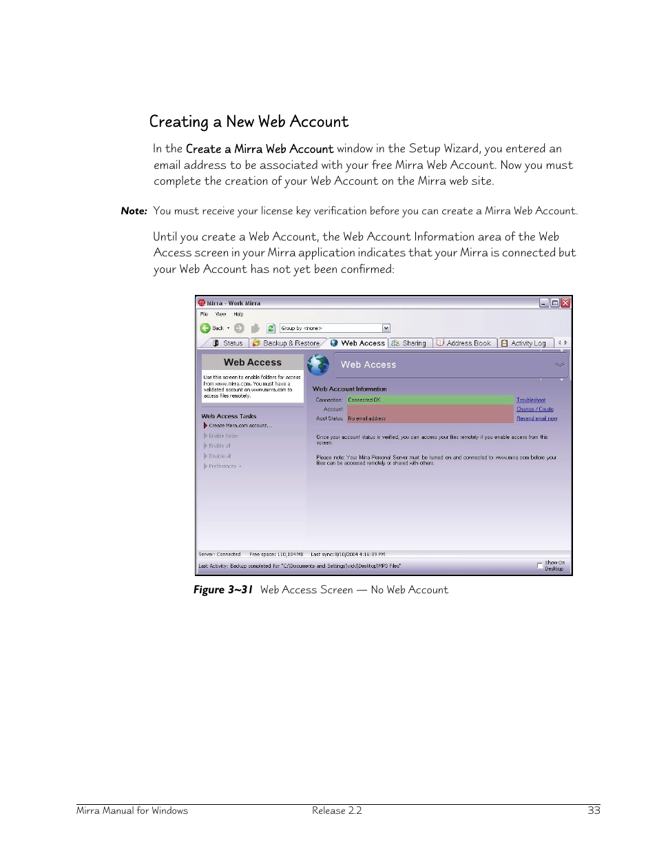 Creating a new web account | Seagate Server User Manual | Page 41 / 149