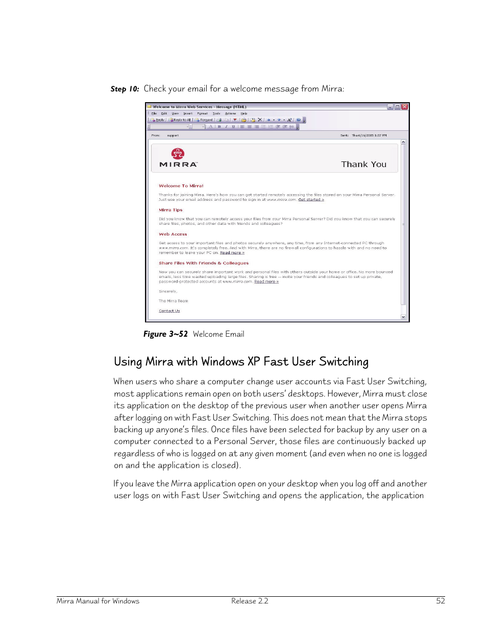 Using mirra with windows xp fast user switching | Seagate Server User Manual | Page 60 / 149