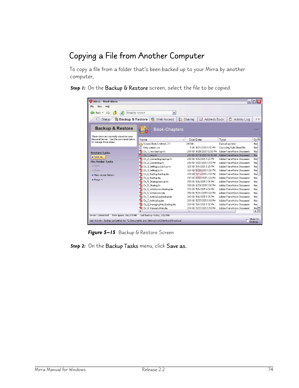 Copying a file from another computer | Seagate Server User Manual | Page 82 / 149