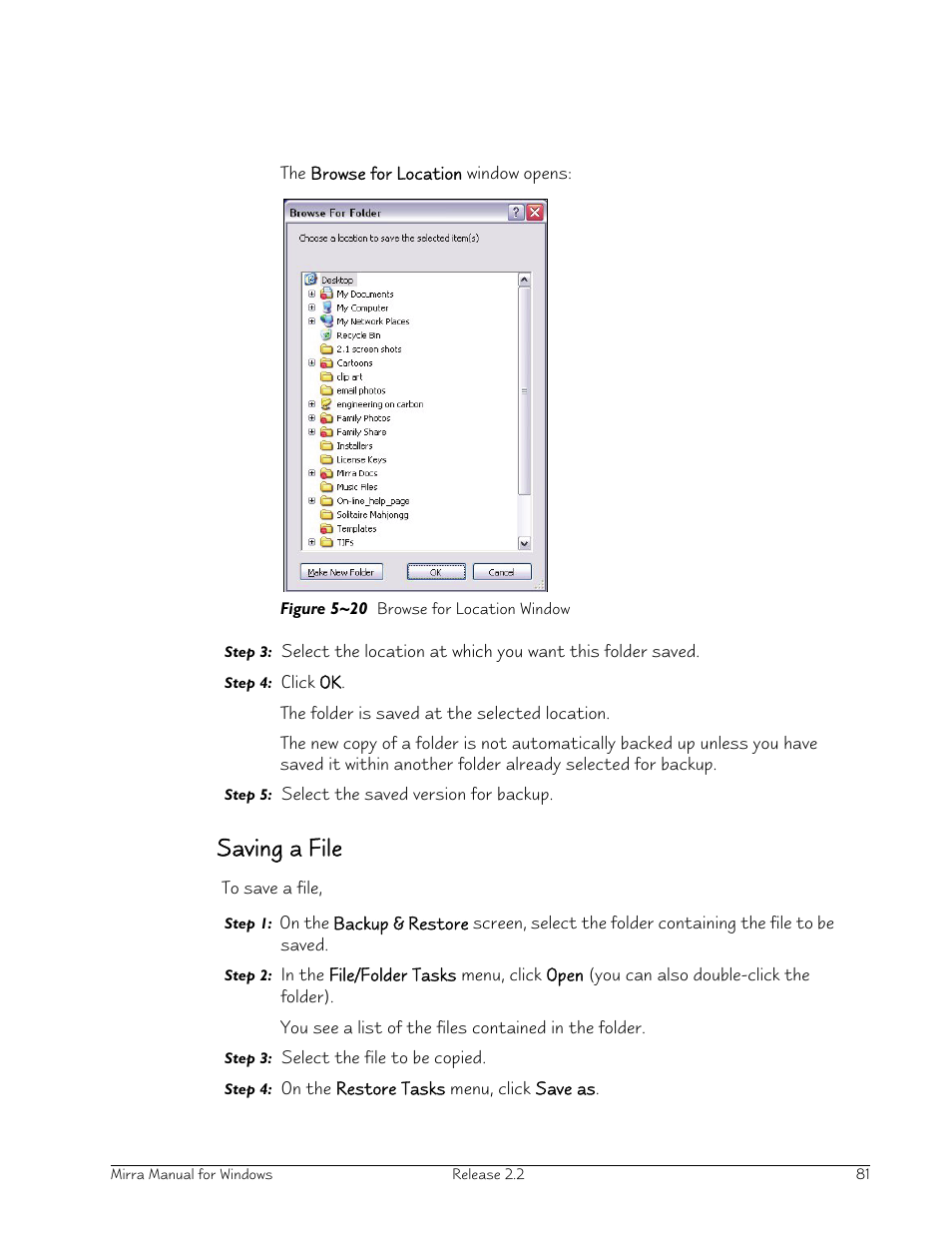 Saving a file | Seagate Server User Manual | Page 89 / 149