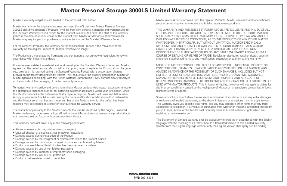 Seagate 3000LS User Manual | Page 2 / 2