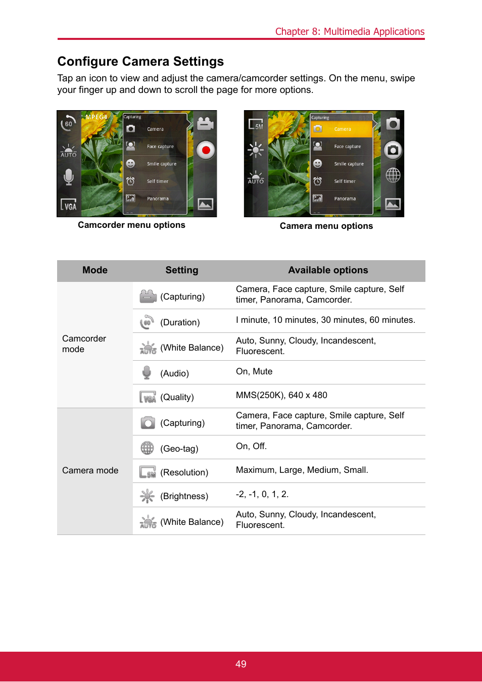 Configure camera settings | ShelterLogic ViewPhone 3 VS14032 User Manual | Page 64 / 98