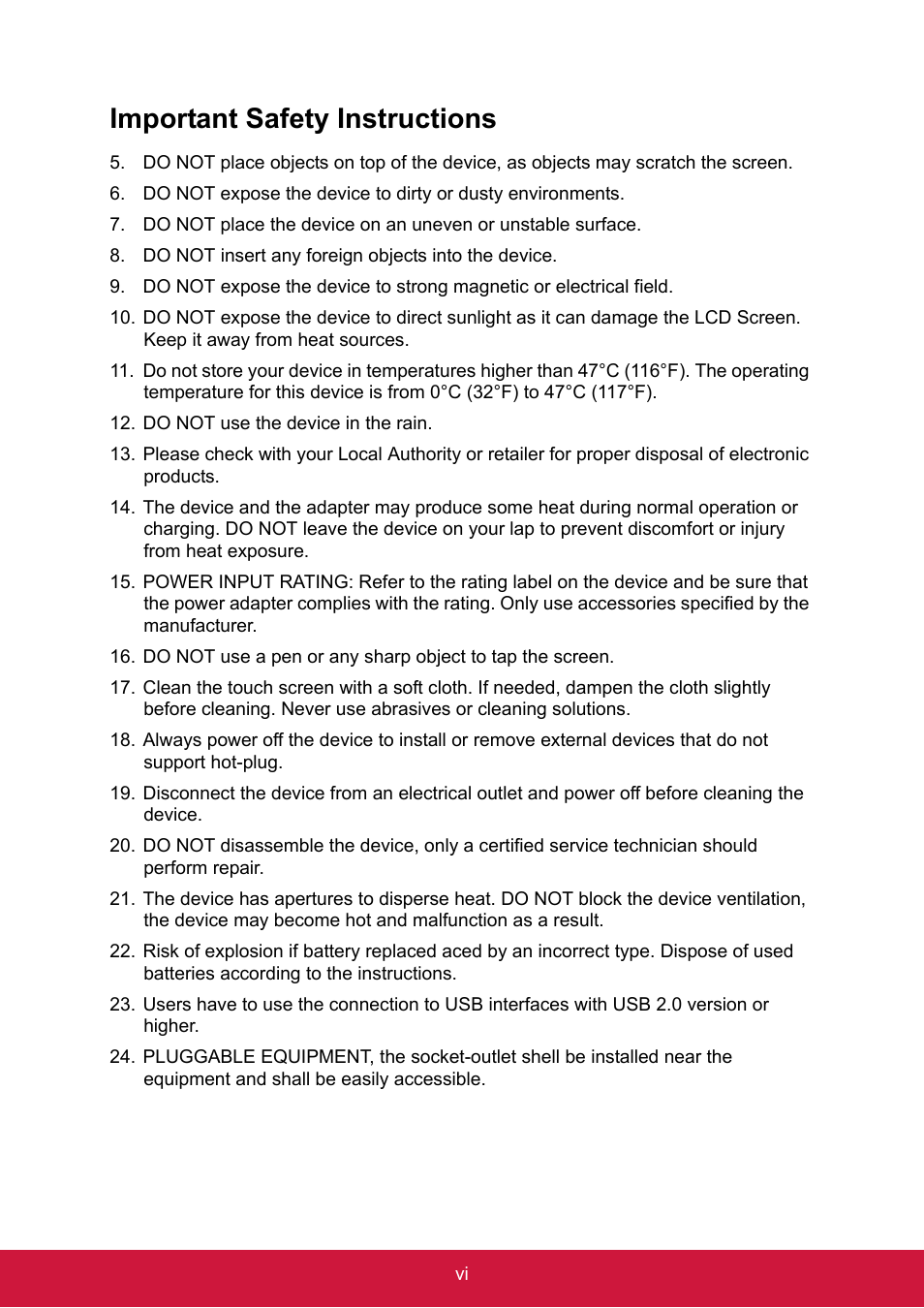 Important safety instructions, Do not insert any foreign objects into the device, Do not use the device in the rain | ShelterLogic ViewPhone 3 VS14032 User Manual | Page 7 / 98
