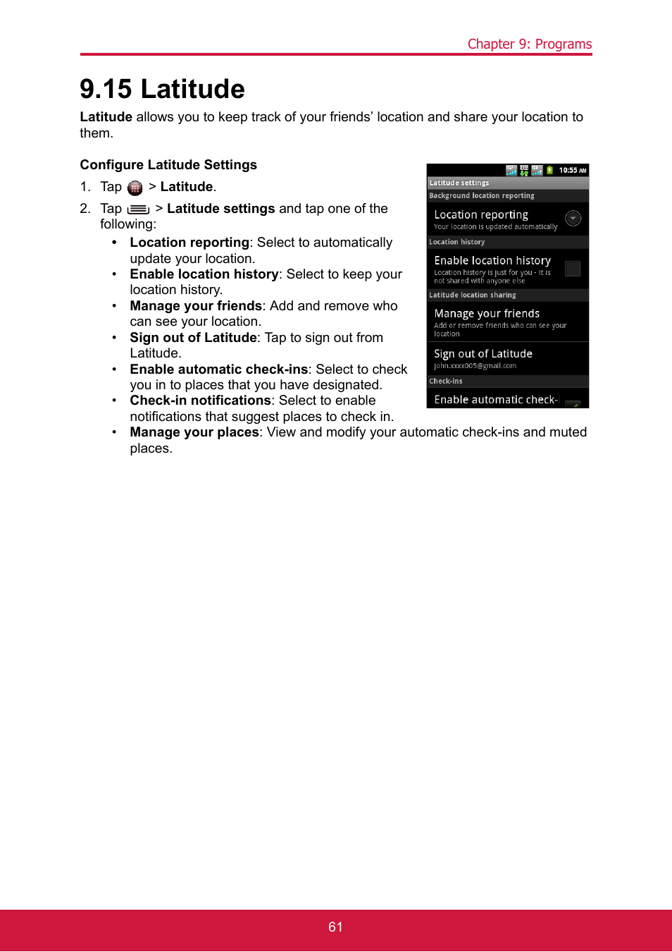 15 latitude, Tap > latitude | ShelterLogic ViewPhone 3 VS14032 User Manual | Page 76 / 98