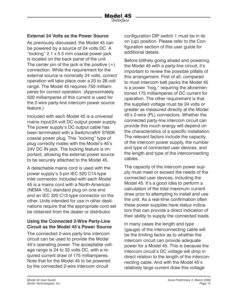 StudioTech M45-00151 User Manual | Page 15 / 31