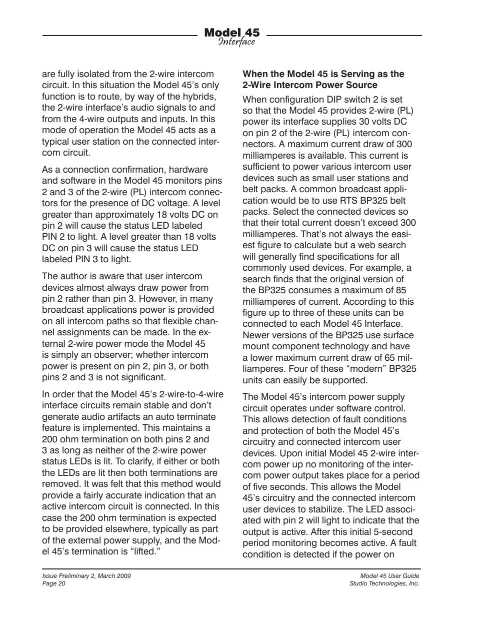 StudioTech M45-00151 User Manual | Page 20 / 31
