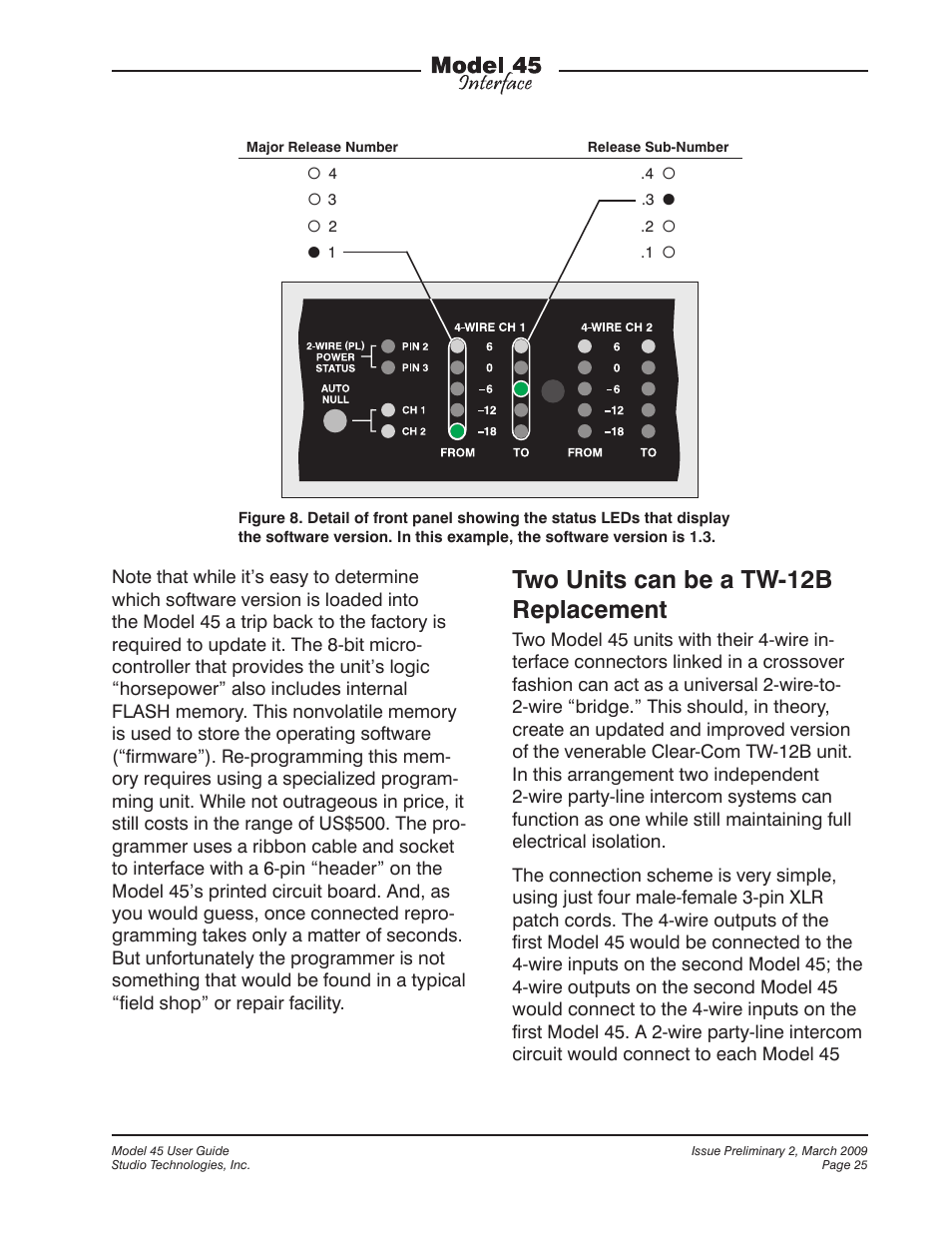 Two units can be a tw-12b replacement | StudioTech M45-00151 User Manual | Page 25 / 31
