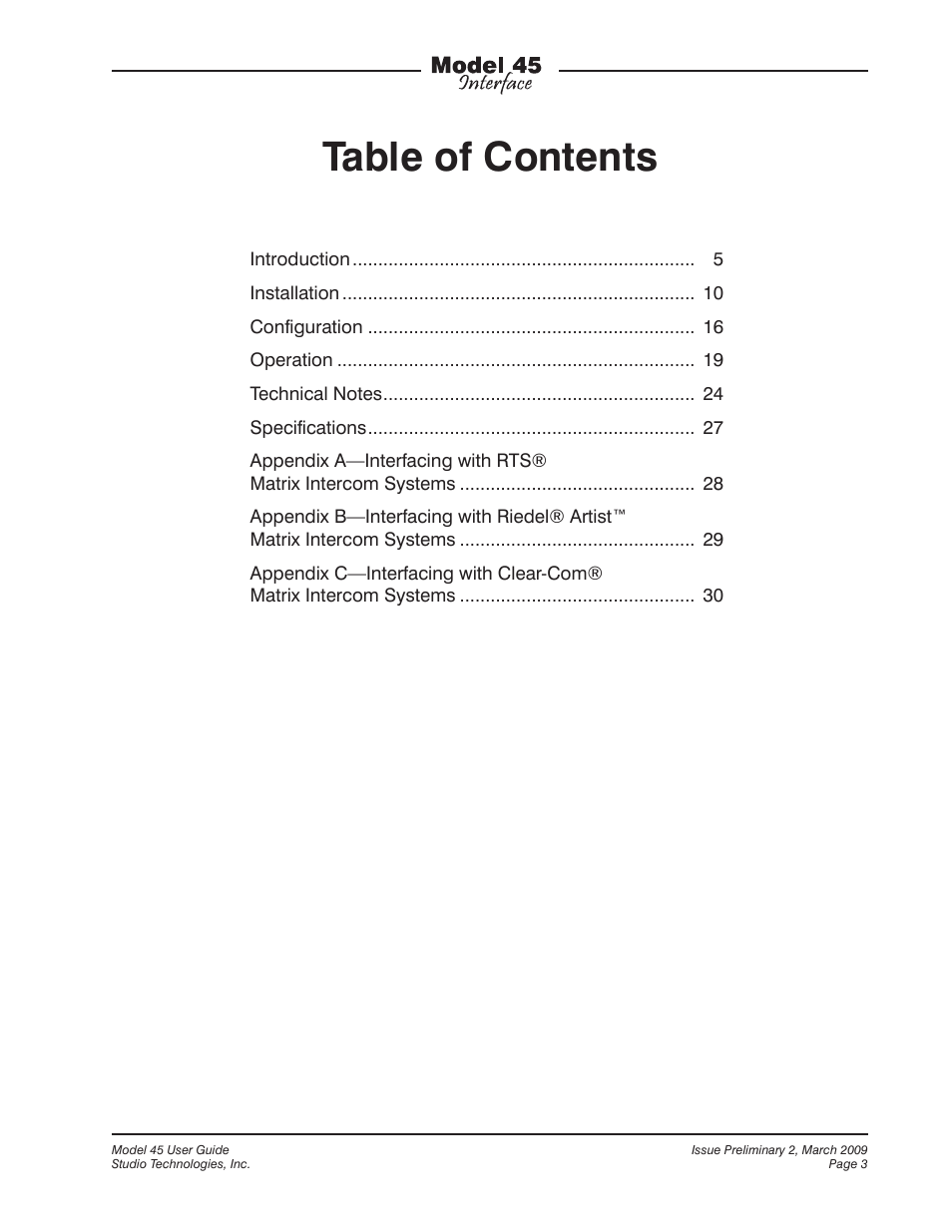 StudioTech M45-00151 User Manual | Page 3 / 31