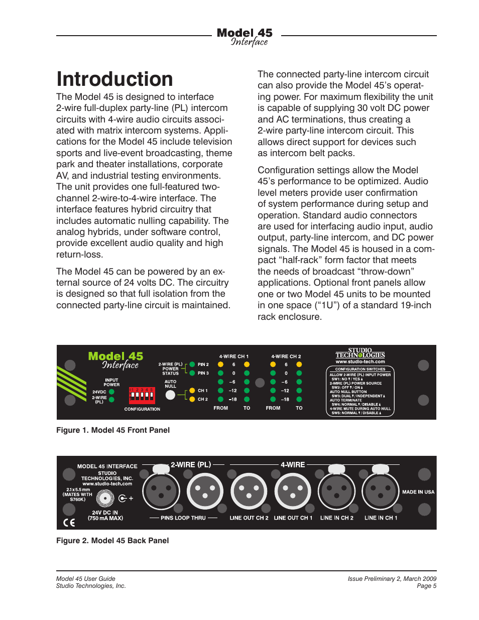 Introduction | StudioTech M45-00151 User Manual | Page 5 / 31