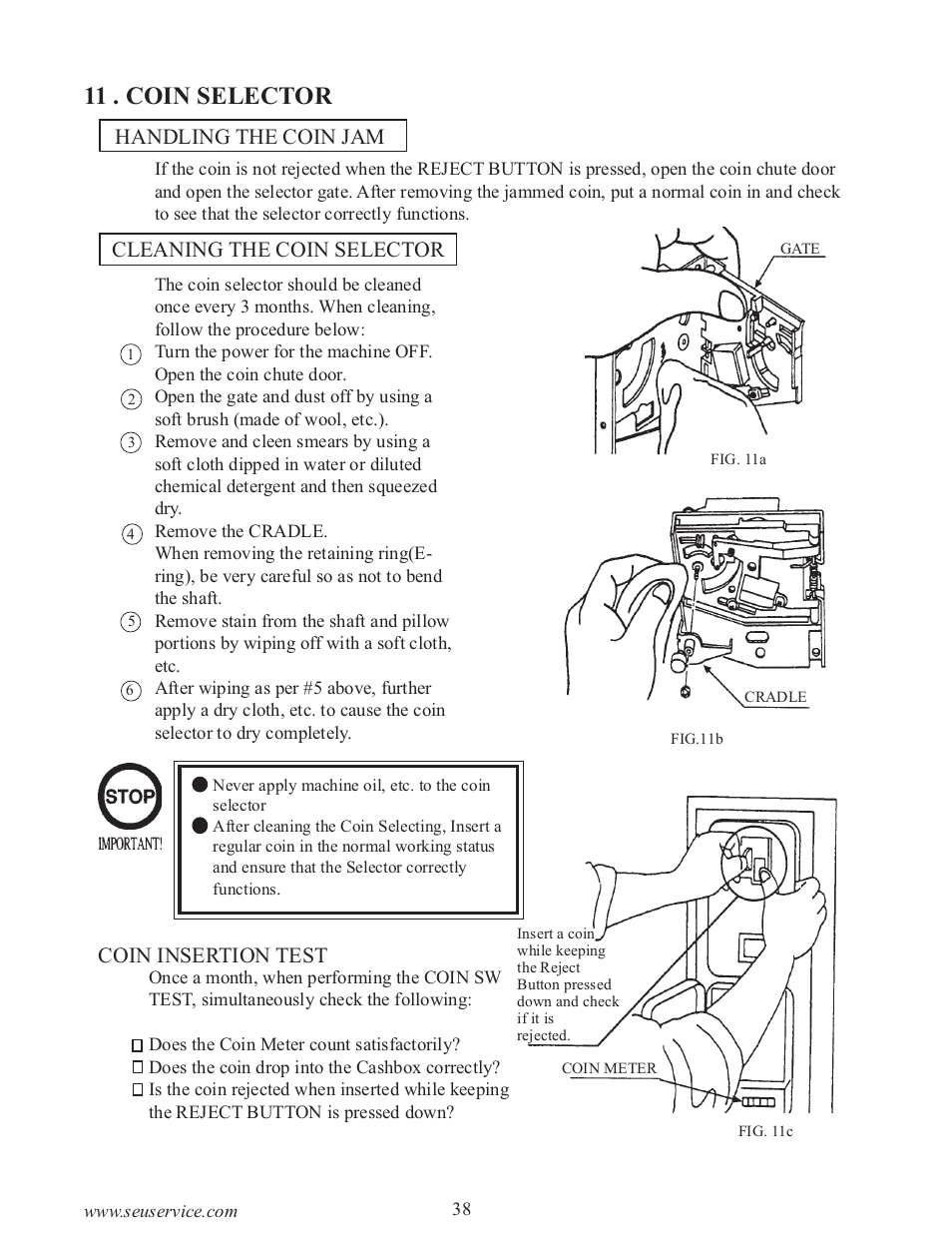 11 . coin selector | Sega 999-0886-01 User Manual | Page 43 / 85