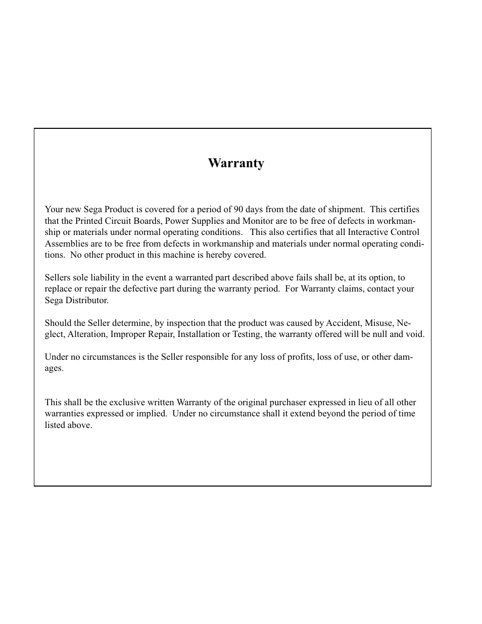 Warranty | Sega Genesis 2 User Manual | Page 32 / 33