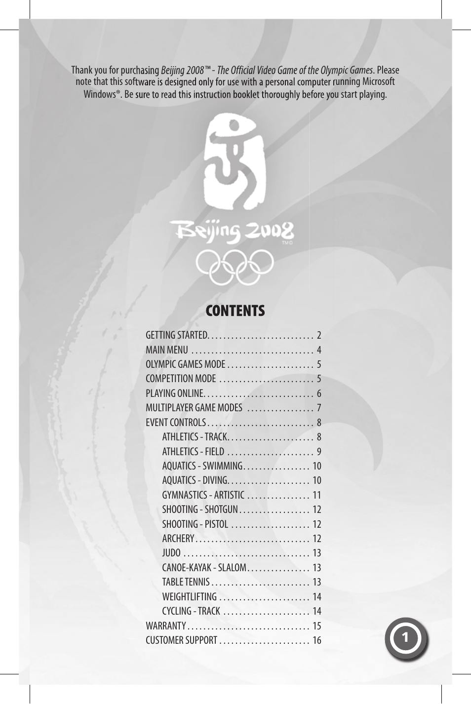 Sega OLYMPIC 2008 MAN-S075-UK User Manual | Page 3 / 19