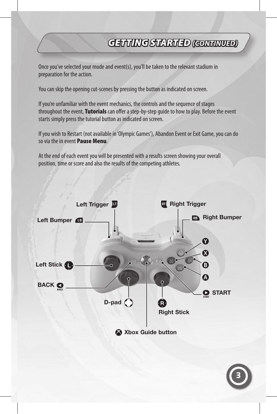 Getting started | Sega OLYMPIC 2008 MAN-S075-UK User Manual | Page 5 / 19