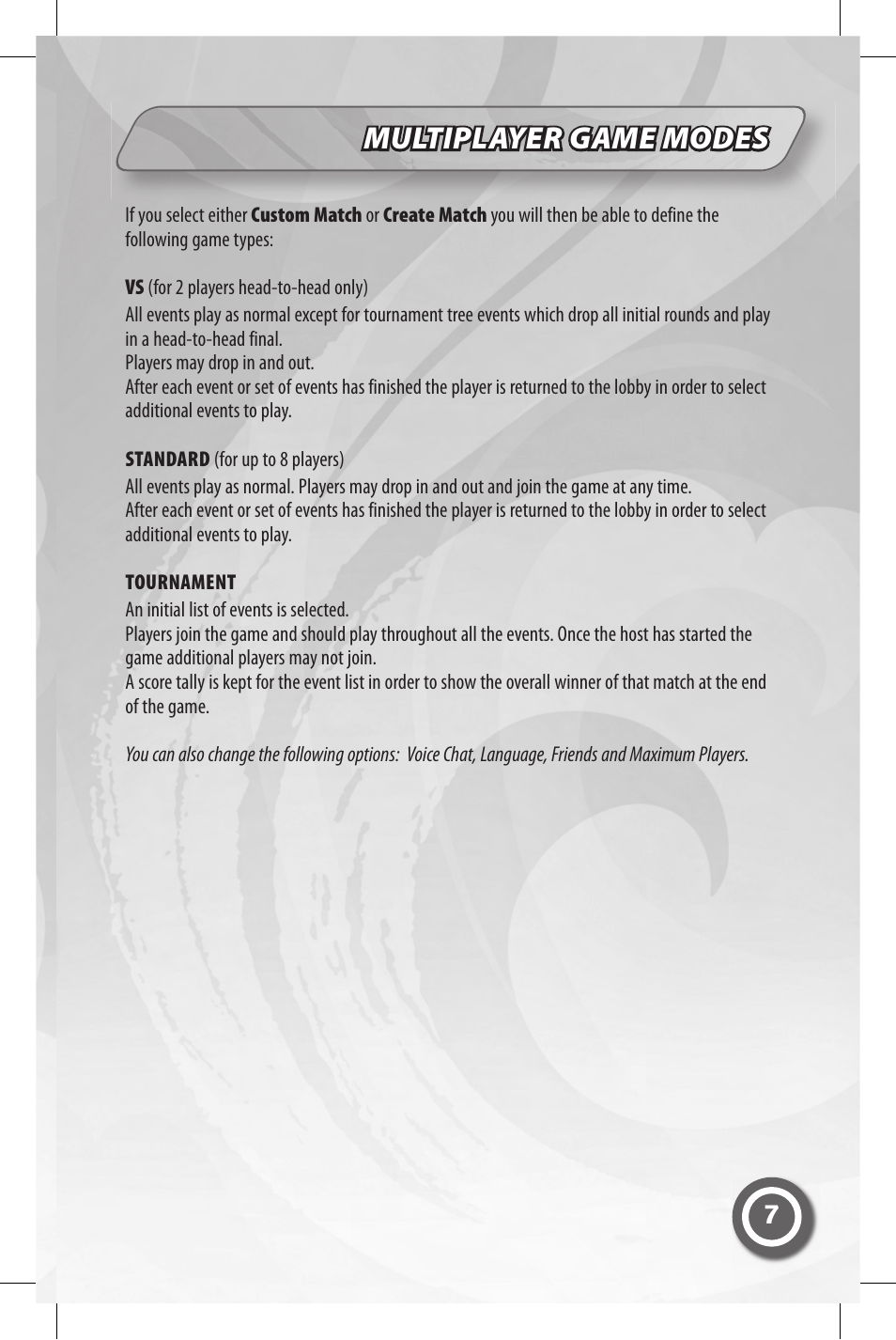 Multiplayer game modes | Sega OLYMPIC 2008 MAN-S075-UK User Manual | Page 9 / 19