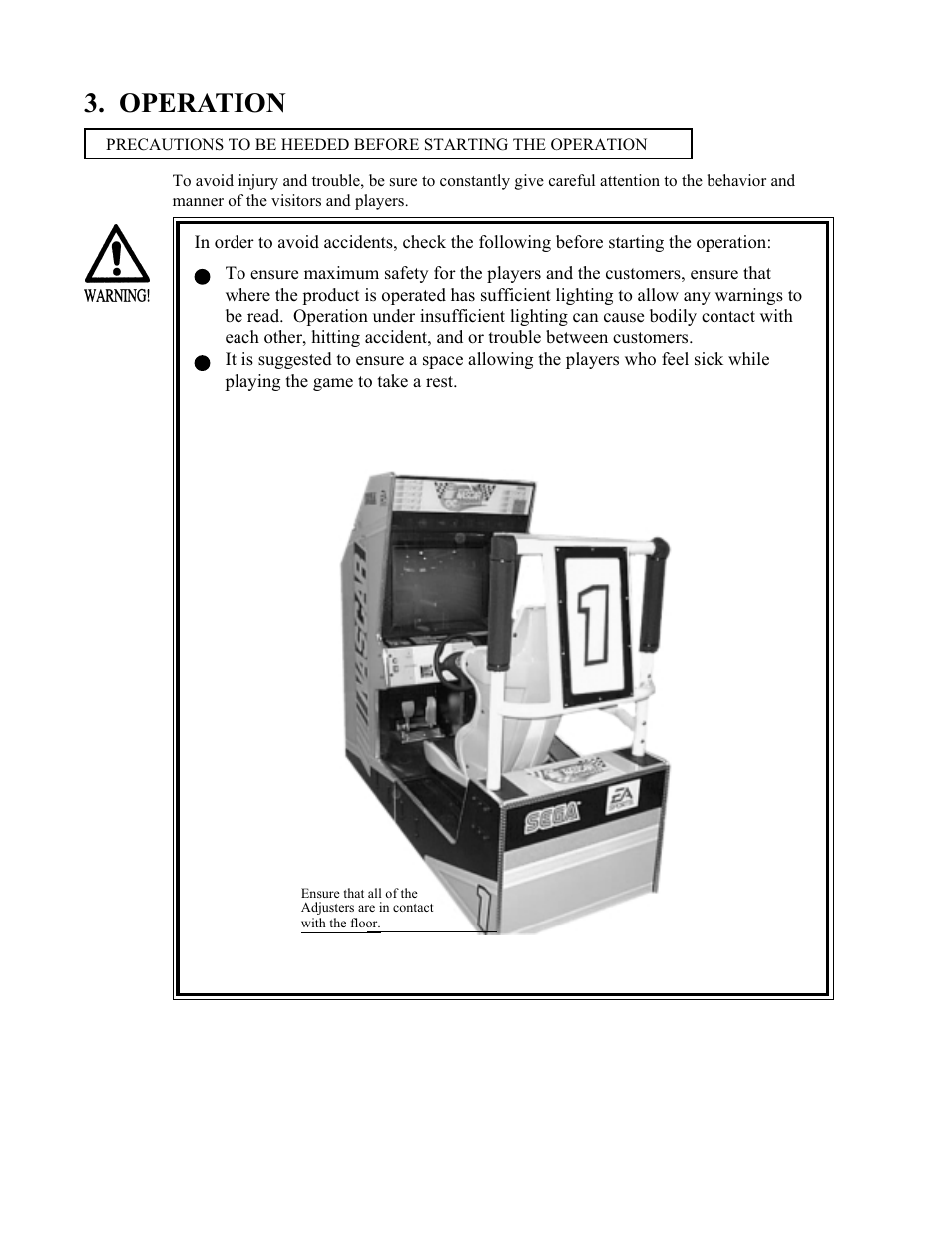 Operation | Sega 999-1108 User Manual | Page 11 / 118