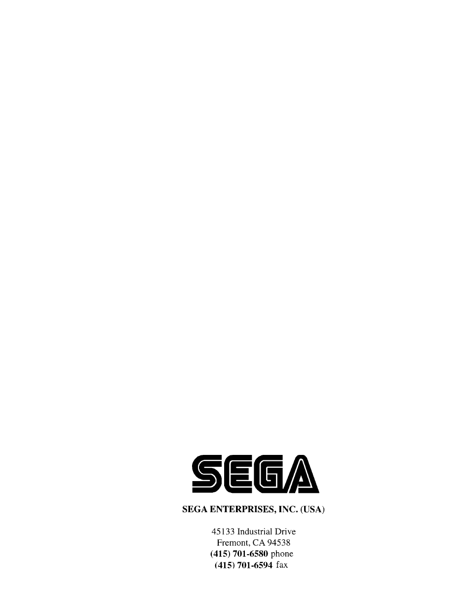 Sega 999-1108 User Manual | Page 118 / 118