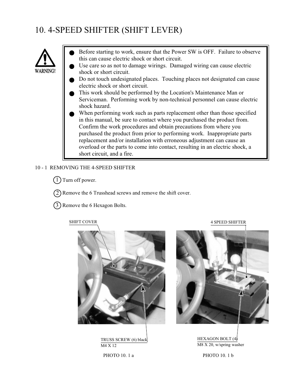 4-speed shifter (shift lever) | Sega 999-1108 User Manual | Page 64 / 118